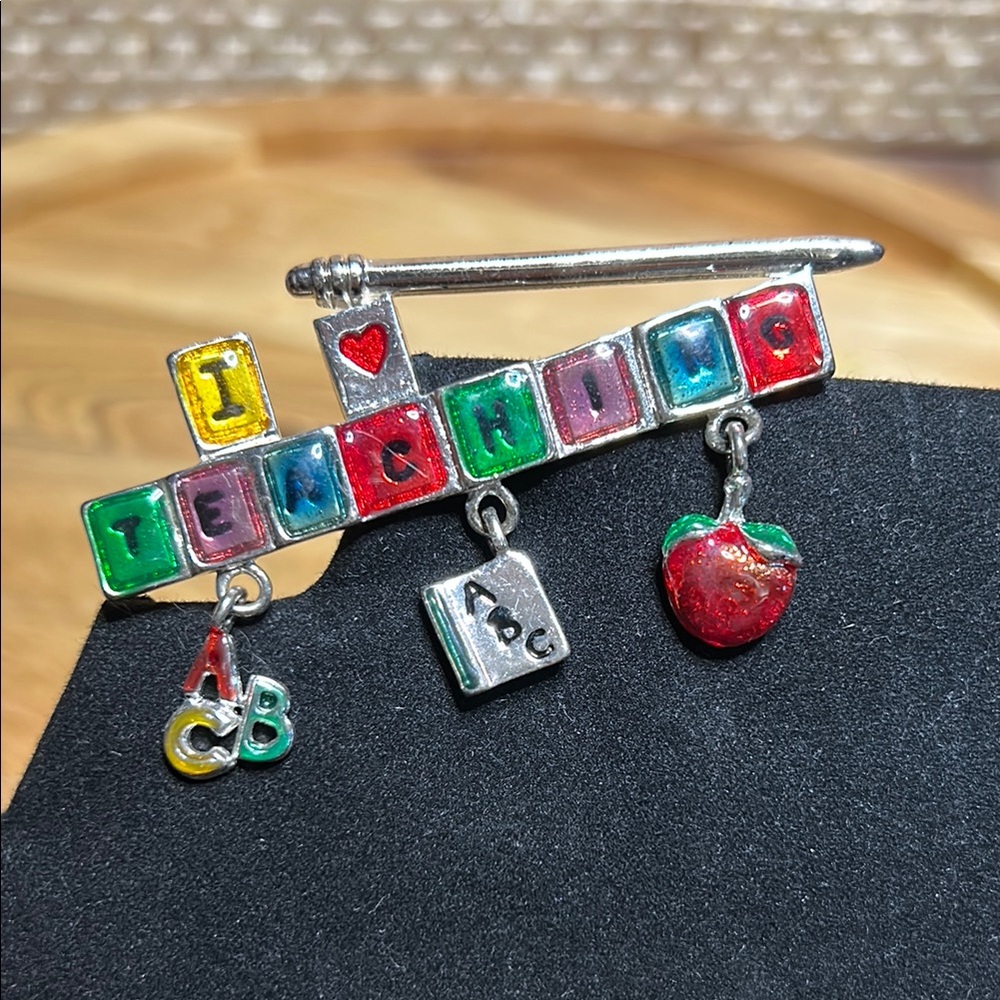 Colorful Teaching Brooch with Charms